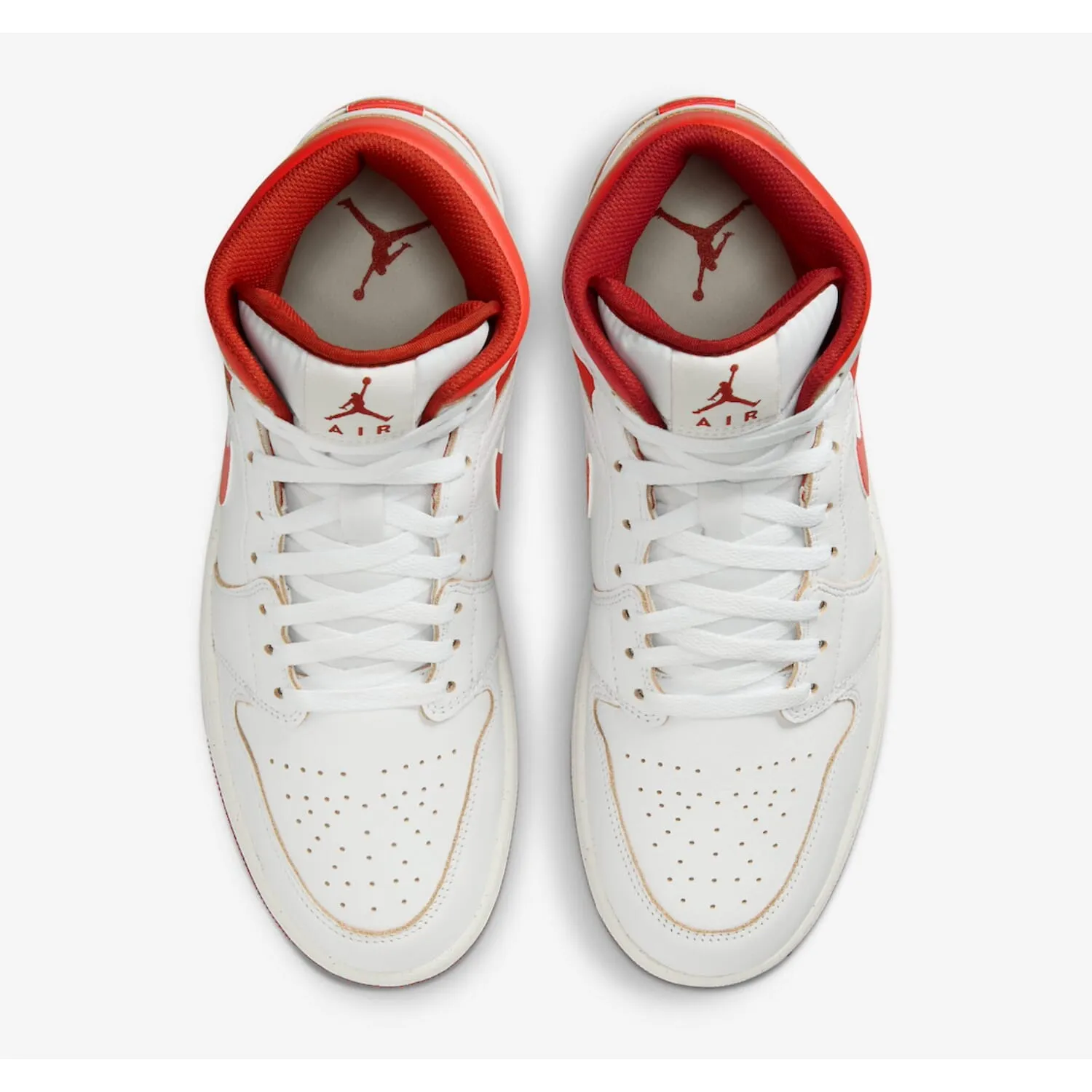 Nike Air Jordan 1 Mid SE White/Lobster-Dune Red-Sail  FJ3458-160 Men's