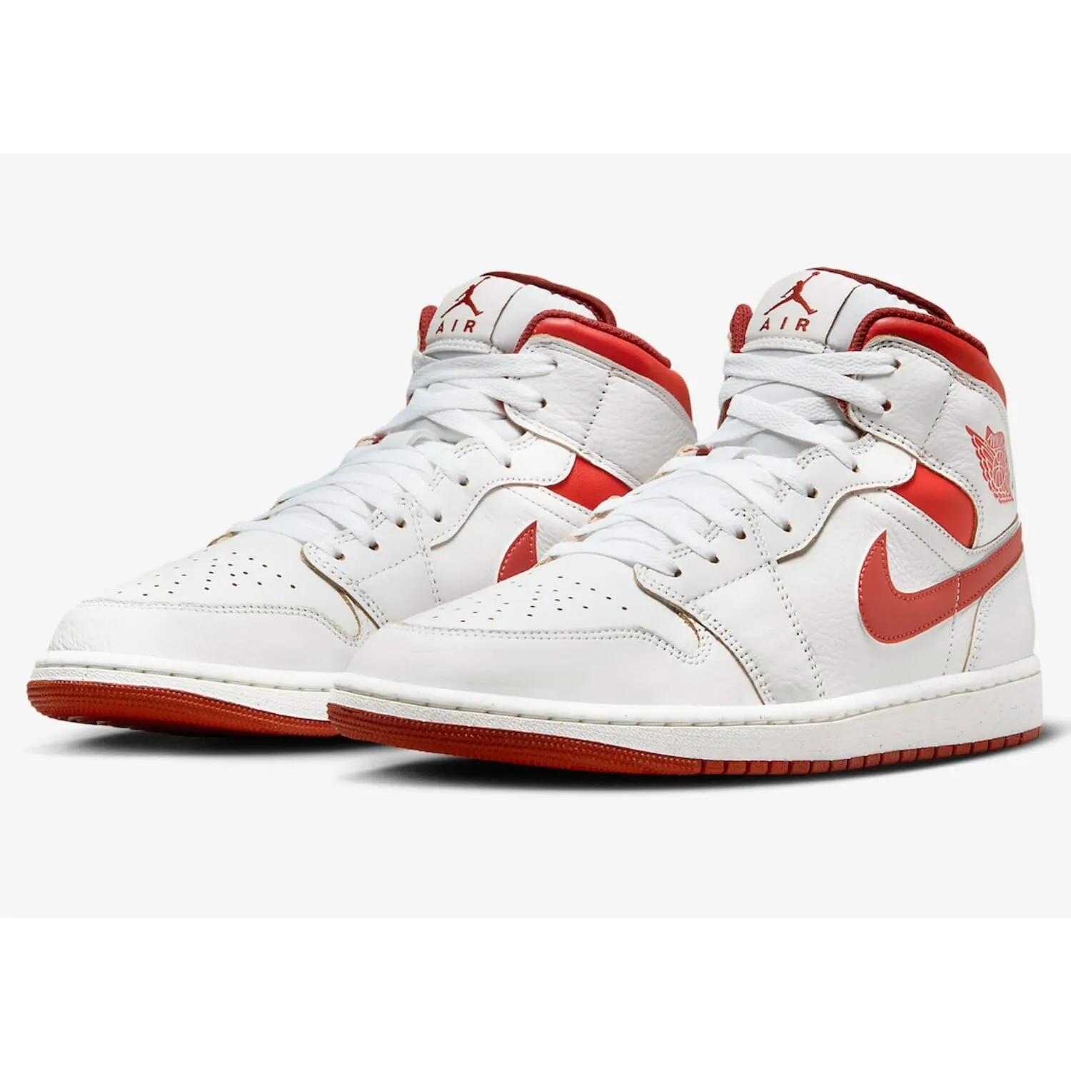 Nike Air Jordan 1 Mid SE White/Lobster-Dune Red-Sail  FJ3458-160 Men's