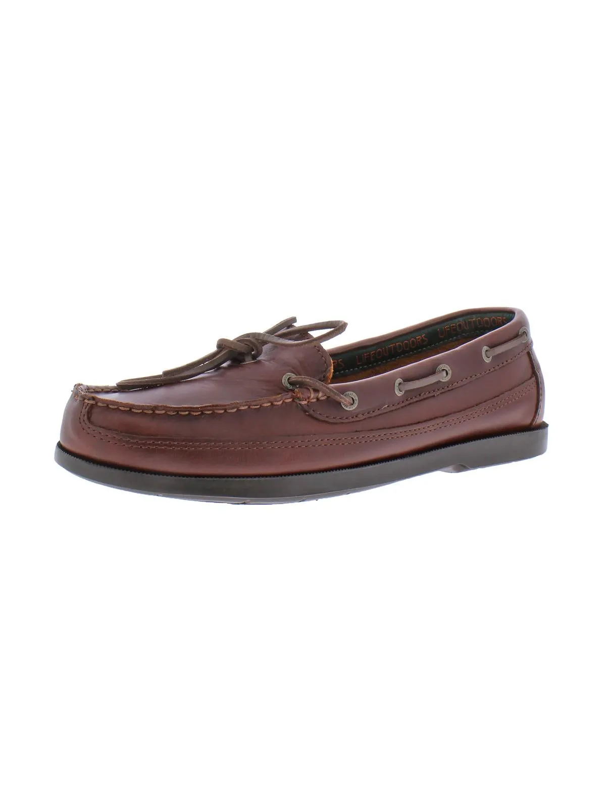 One Mens Leather Slip On Boat Shoes