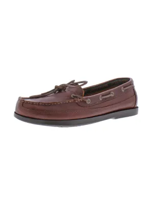 One Mens Leather Slip On Boat Shoes