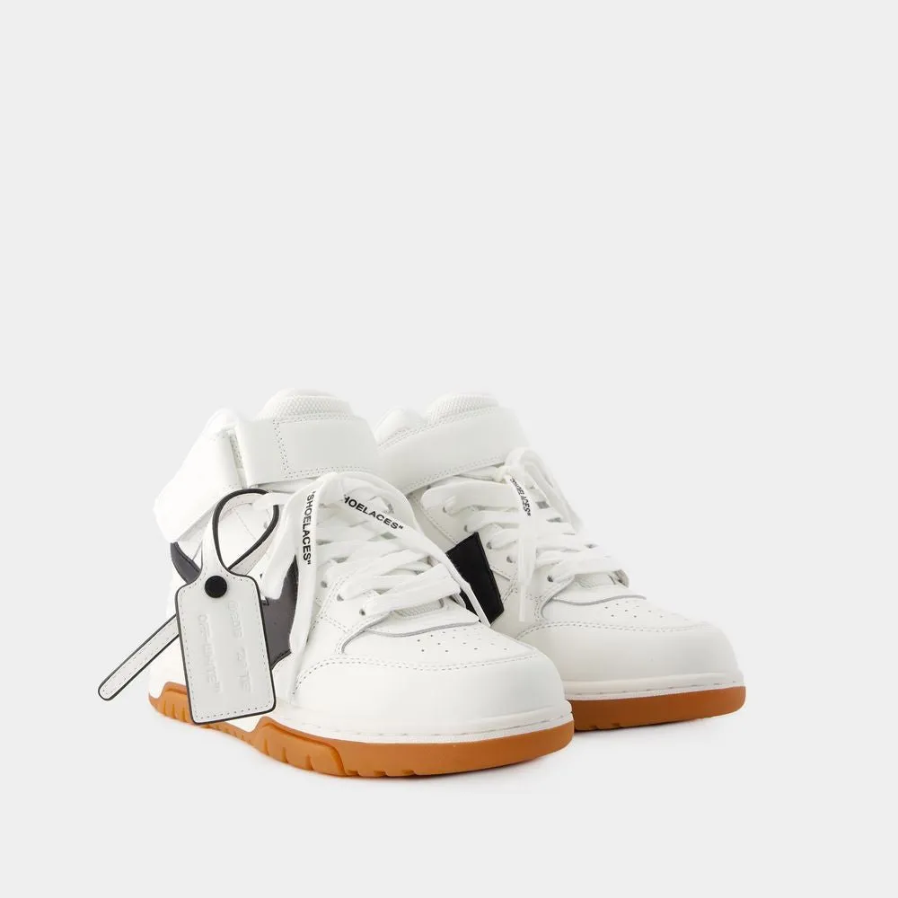 Out Of Office Mid Top Sneakers - Leather - White/Black