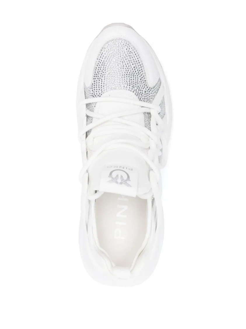 Panelled Design Scuba Jersey And Calf Leather Sneakers