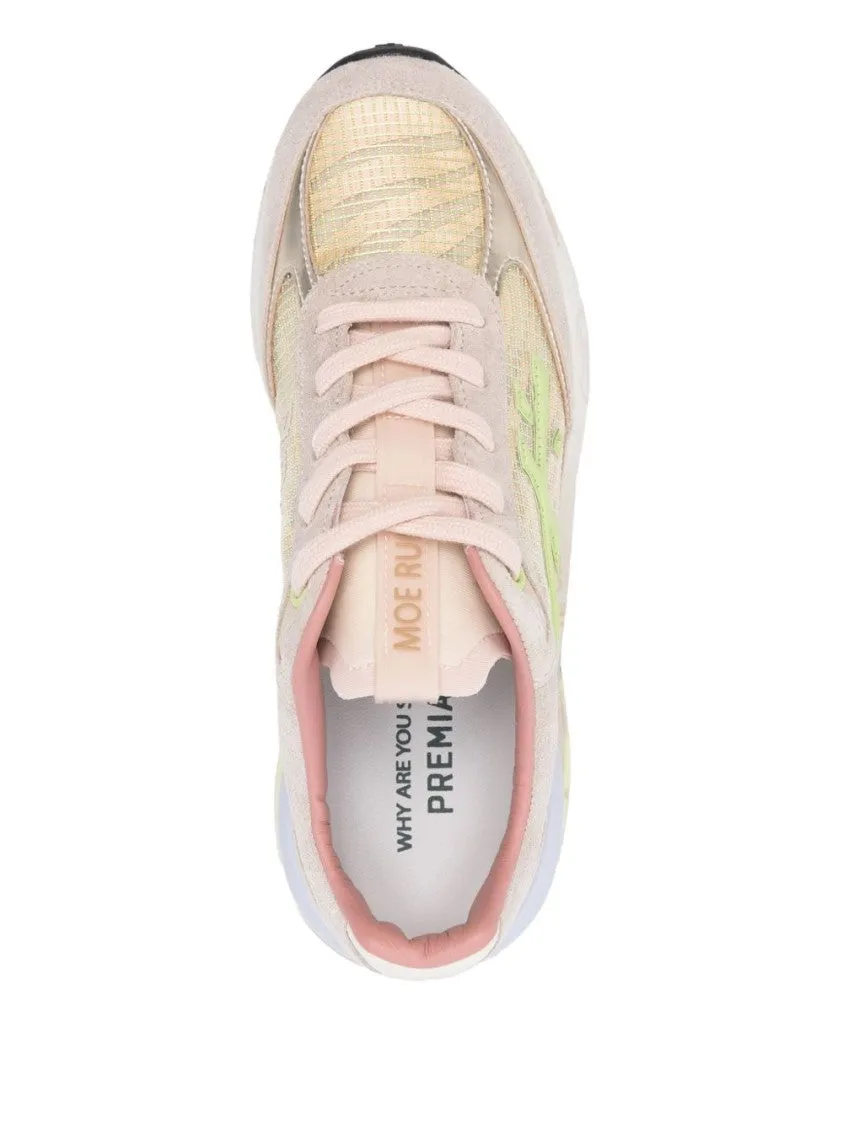 Pastel Multicolor Sneakers With Suede Accents