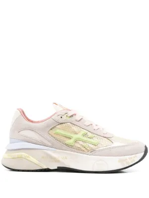 Pastel Multicolor Sneakers With Suede Accents