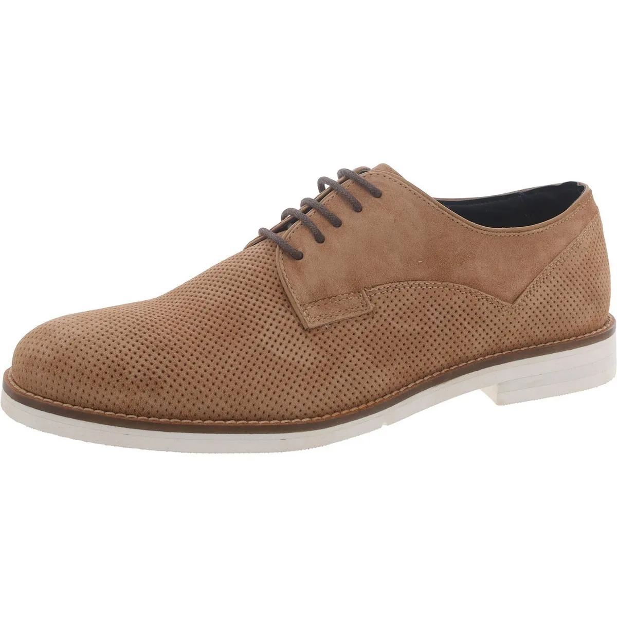Provee Mens Suede Lace-Up Derby Shoes