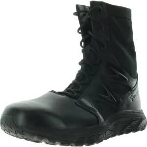 Ruch Tall Zip Mens Mixed Media Leather Combat & Lace-Up Boots