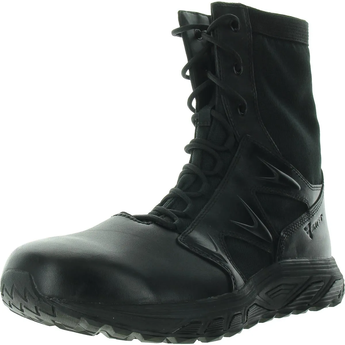 Ruch Tall Zip Mens Mixed Media Leather Combat & Lace-Up Boots