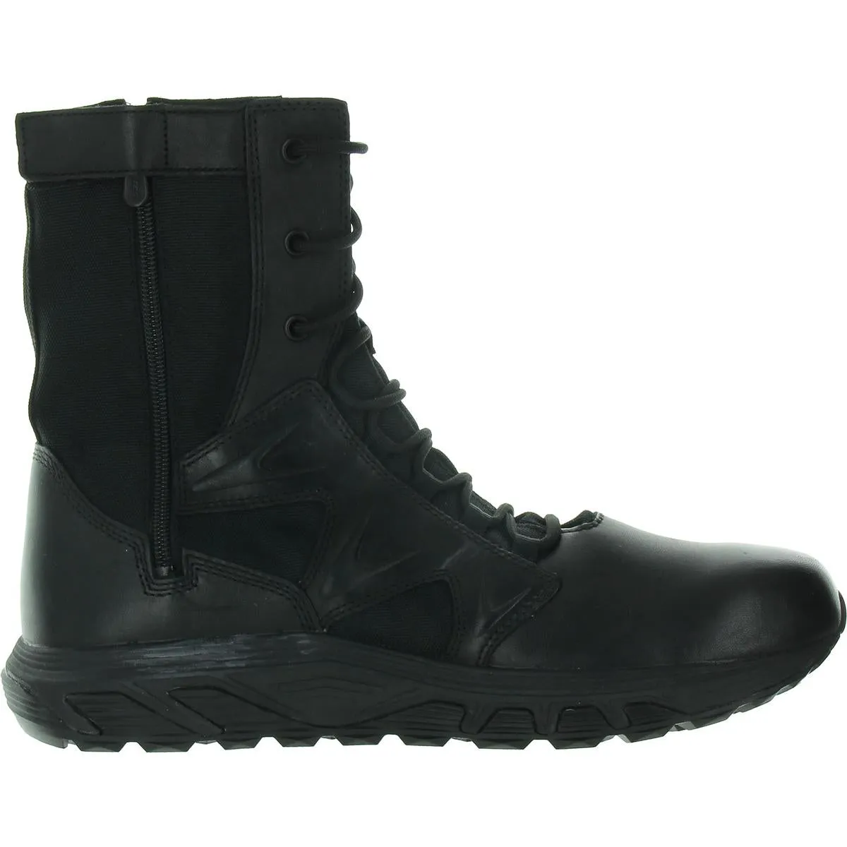 Ruch Tall Zip Mens Mixed Media Leather Combat & Lace-Up Boots