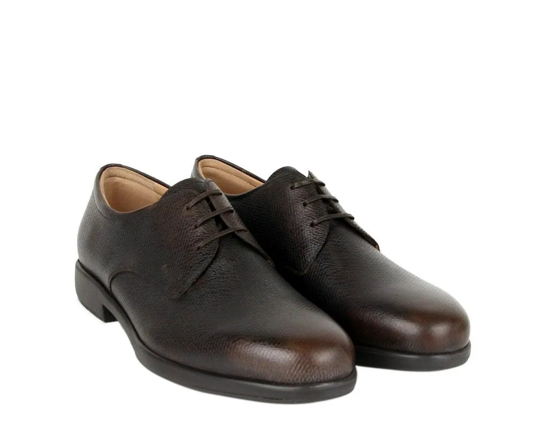 Salvatore Ferragamo Men's Pebble Leather Oxford Shoes