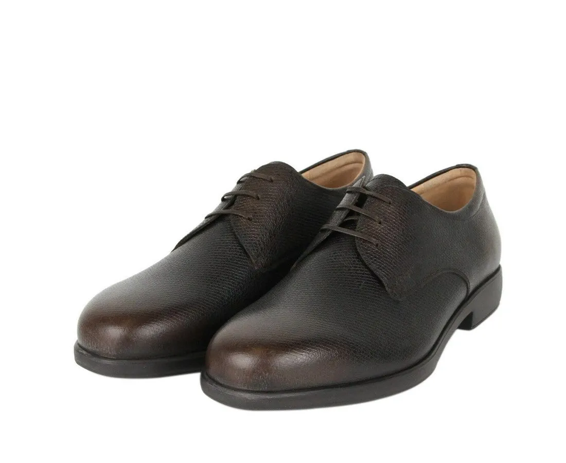 Salvatore Ferragamo Men's Pebble Leather Oxford Shoes