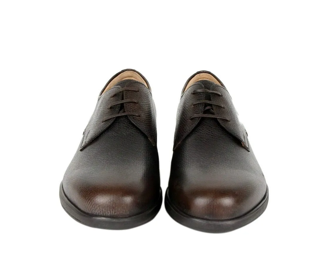 Salvatore Ferragamo Men's Pebble Leather Oxford Shoes