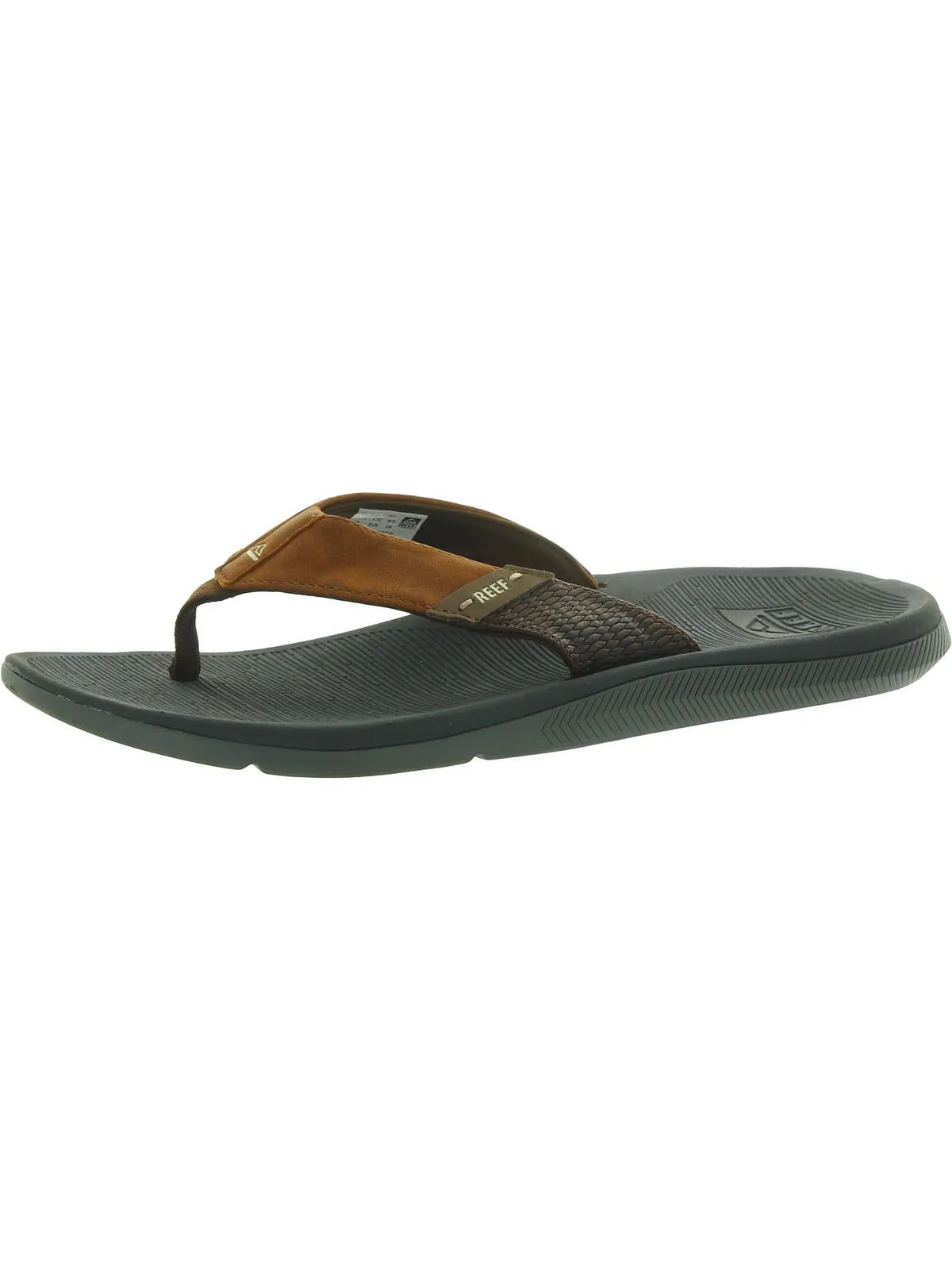 Santa Ana Mens Faux Leather Thong Flat Sandals