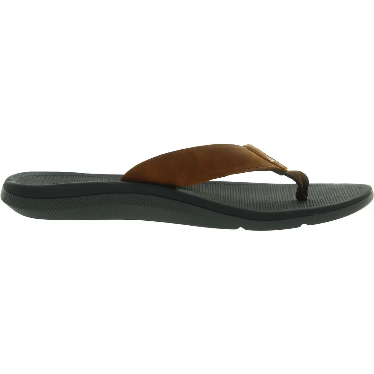 Santa Ana Mens Faux Leather Thong Flat Sandals