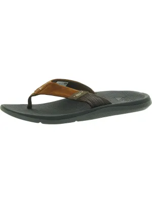 Santa Ana Mens Faux Leather Thong Flat Sandals