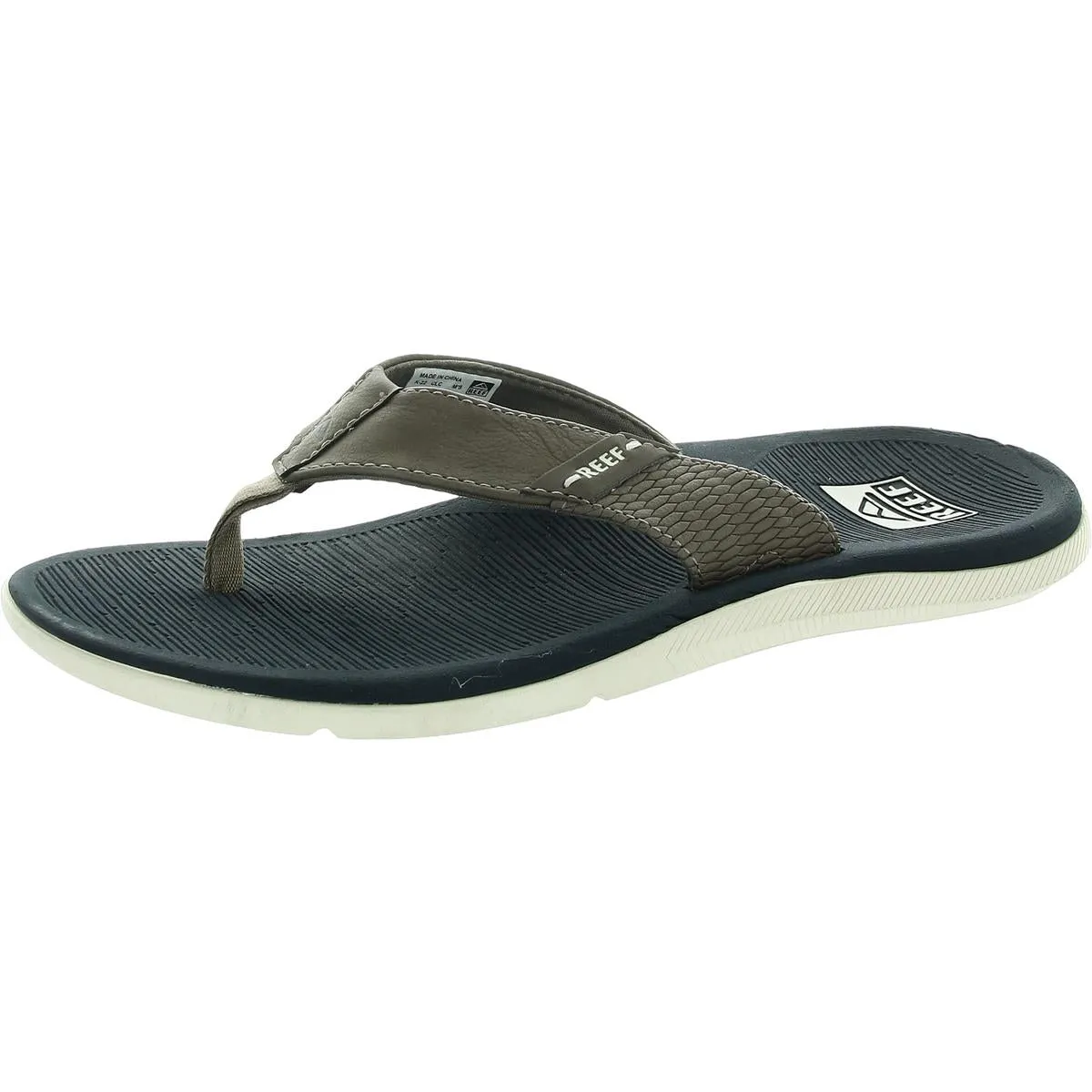 Santa Ana Mens Faux Leather Thong Flat Sandals