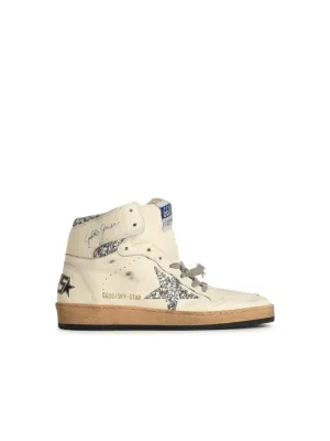 'Sky Star' White Leather Sneakers