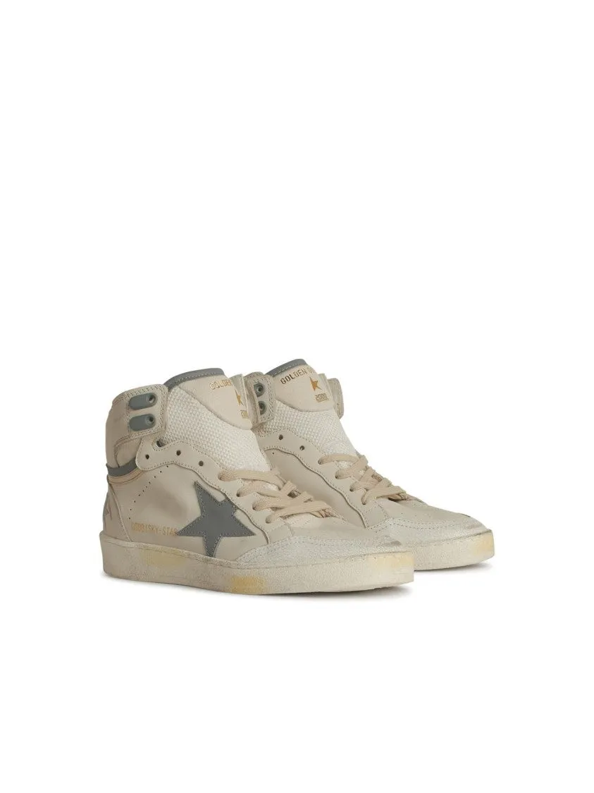 'Sky Star' White Leather Sneakers