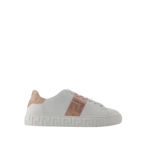 Sneakers - Cotton - White/Pink