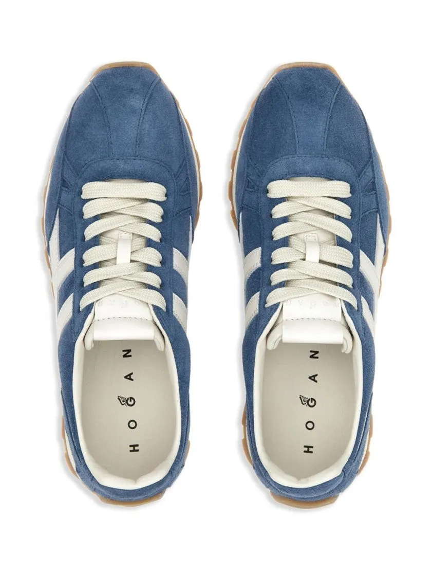 Soft Suede Sneakers With Contrasting Stripes
