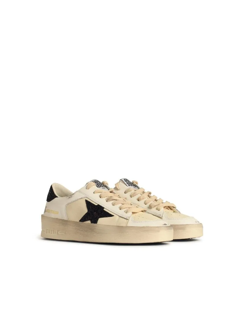'Stardan' White Leather Sneakers