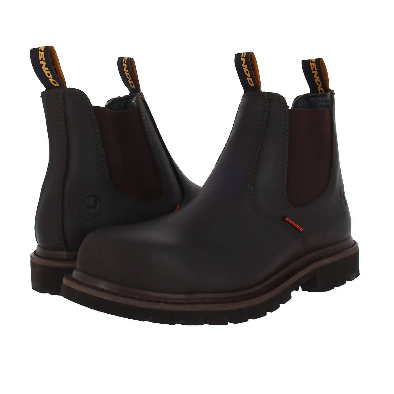 Steel Toe Work Boots In Brown