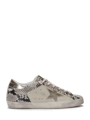 Super Star Leather/Python Print Leather Sneakers