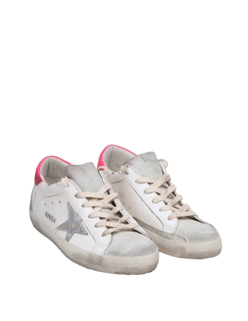 Super-Star Sneakers In White And Silver Leather And Suede
