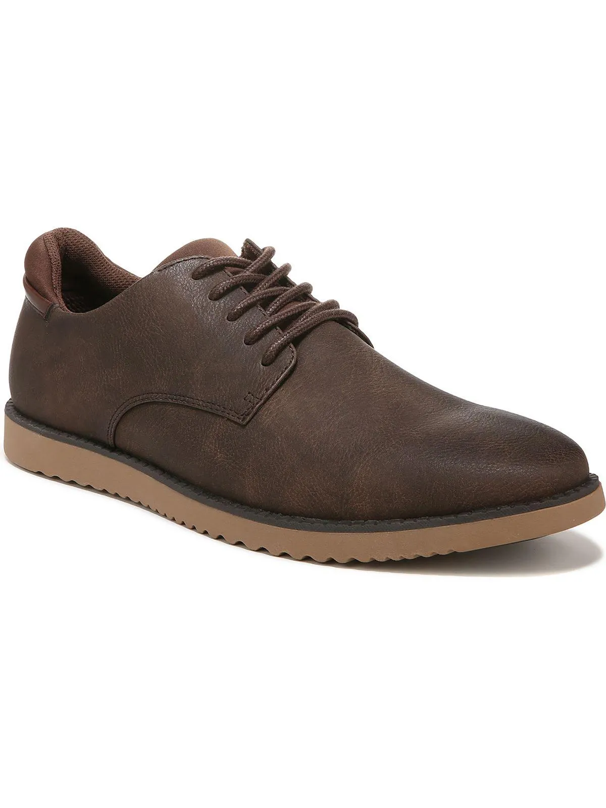 Sync Mens Faux Leather Lace-Up Oxfords