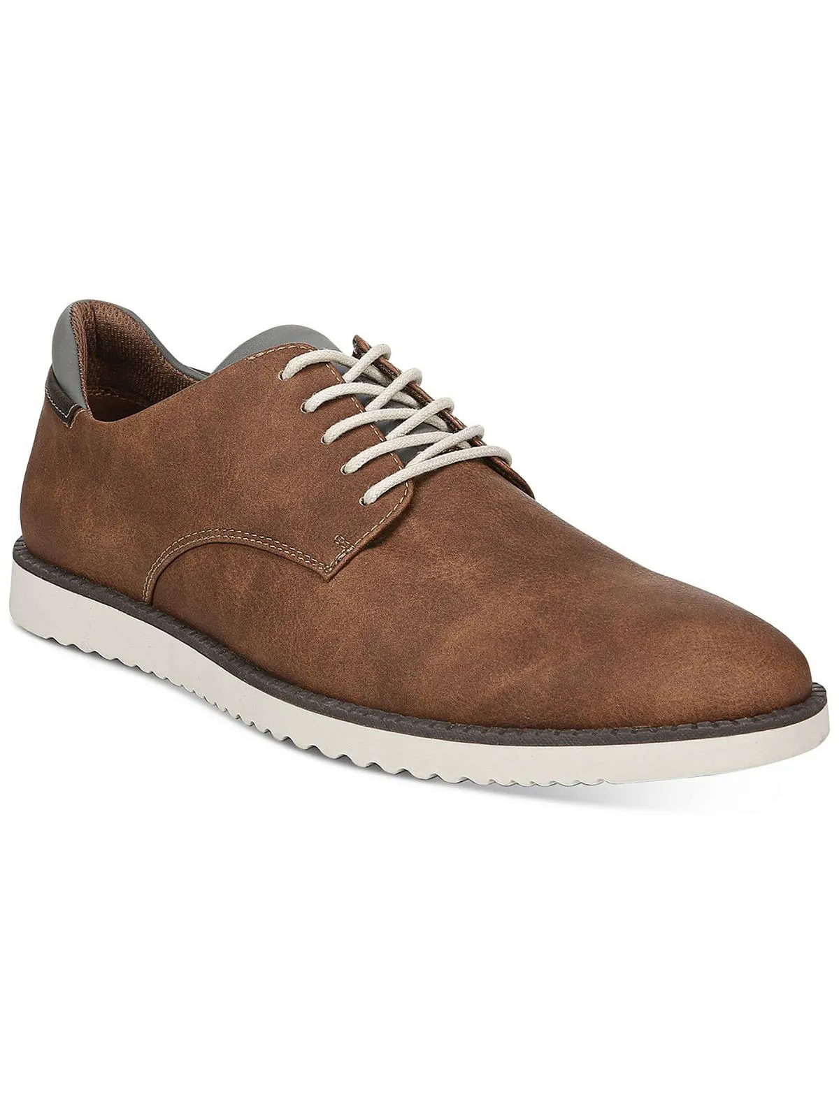 Sync Mens Faux Leather Lace-Up Oxfords
