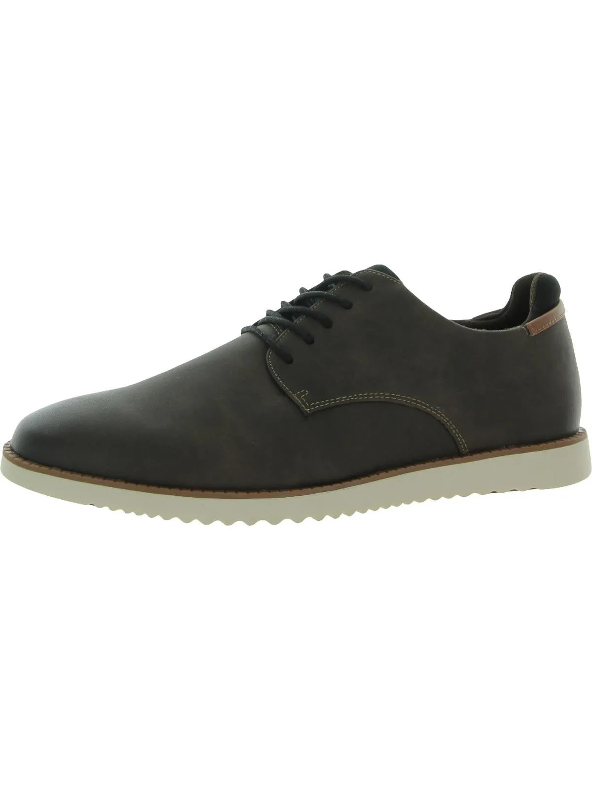 Sync Mens Faux Leather Lace-Up Oxfords