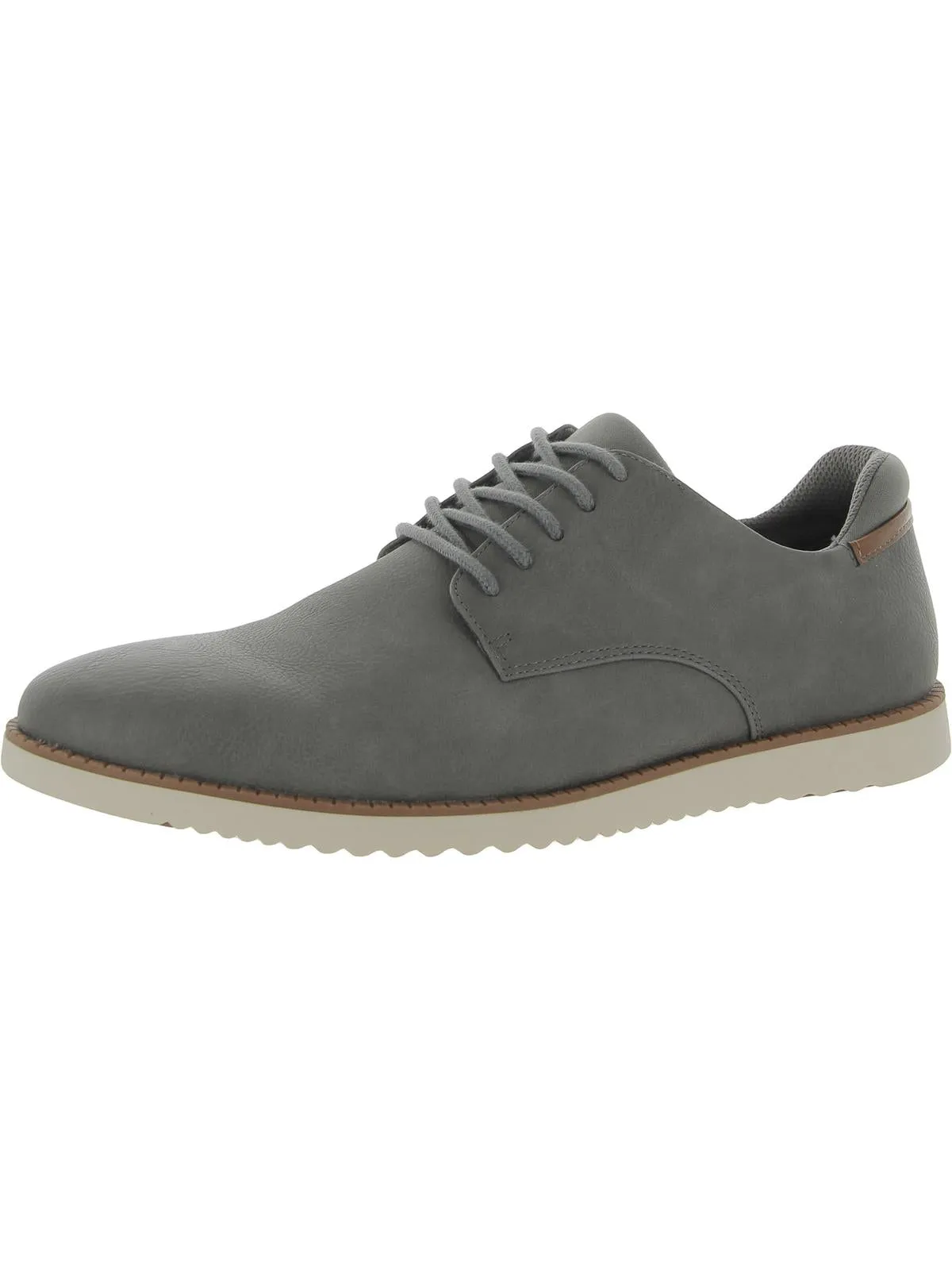 Sync Mens Faux Leather Lace-Up Oxfords