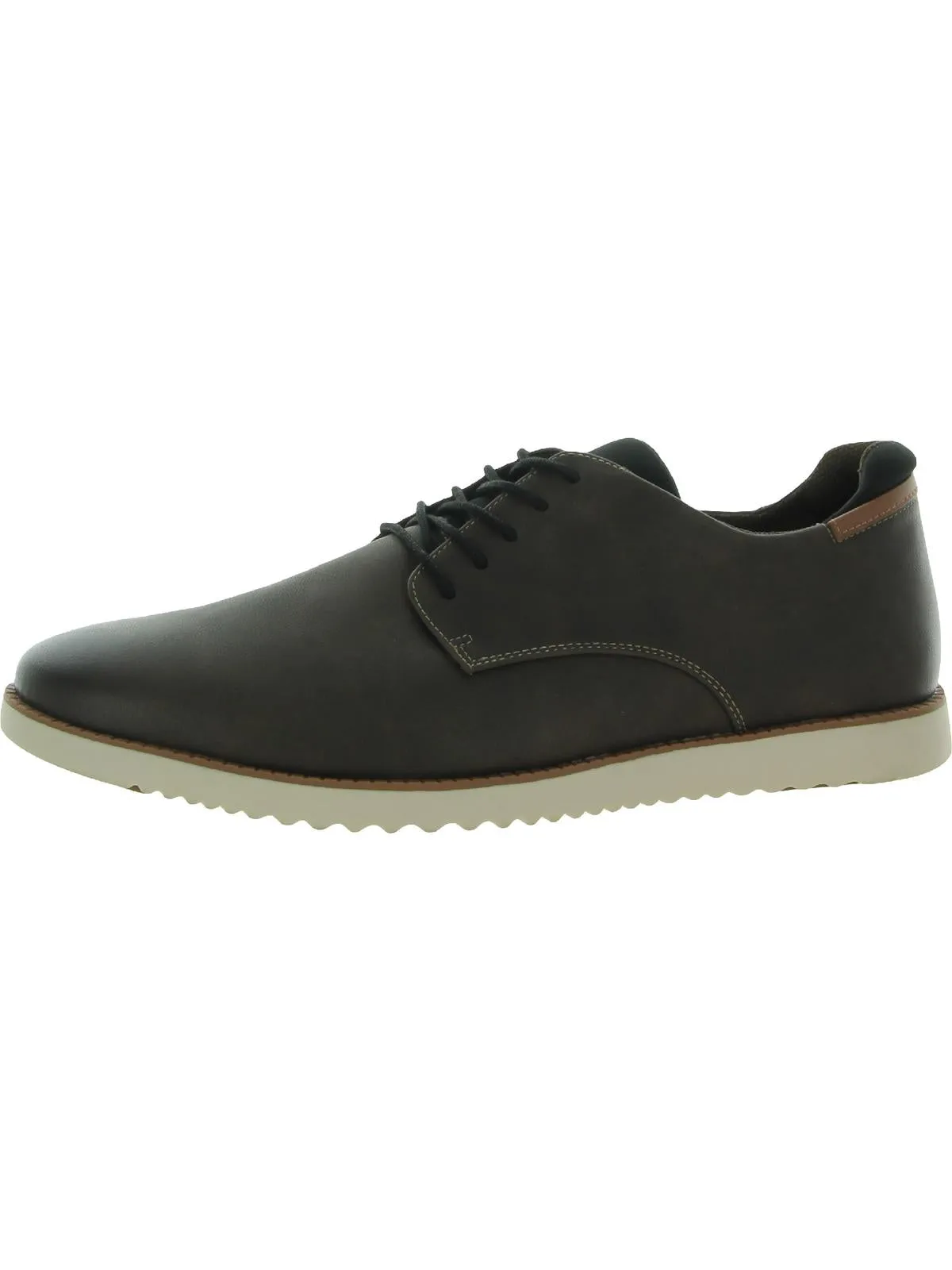 Sync Mens Faux Leather Lace-Up Oxfords