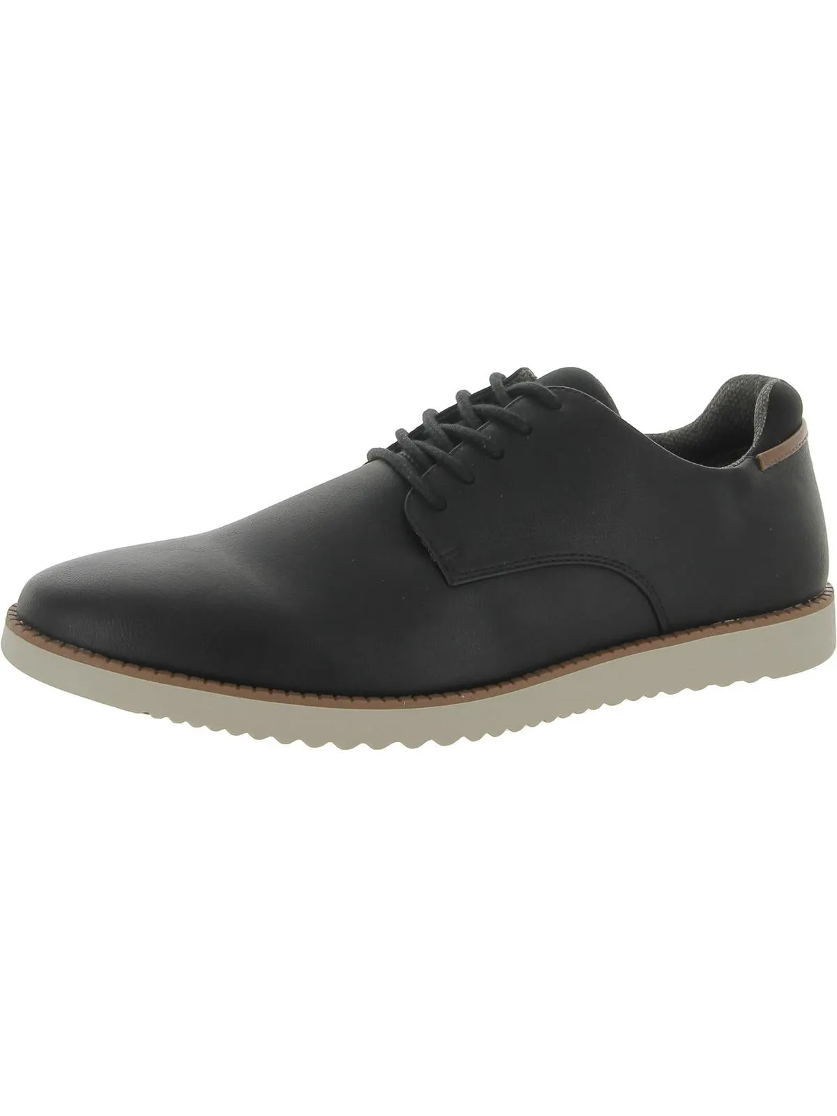 Sync Mens Faux Leather Lace-Up Oxfords
