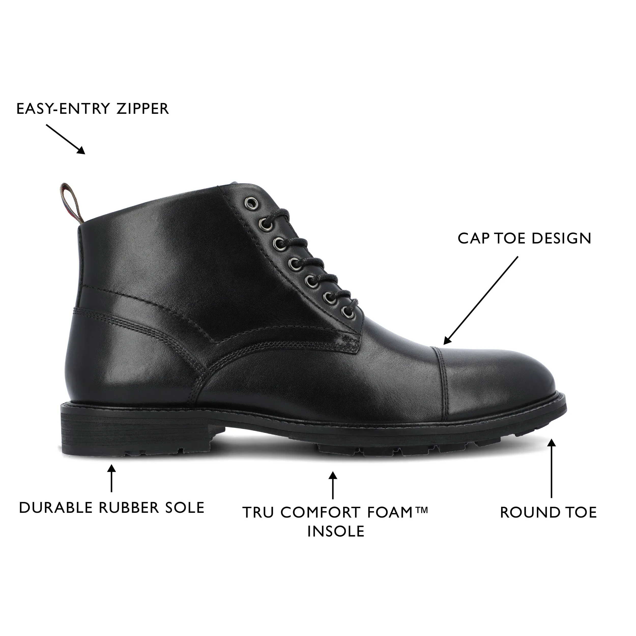 Thomas & Vine Avrum Cap Toe Ankle Boot