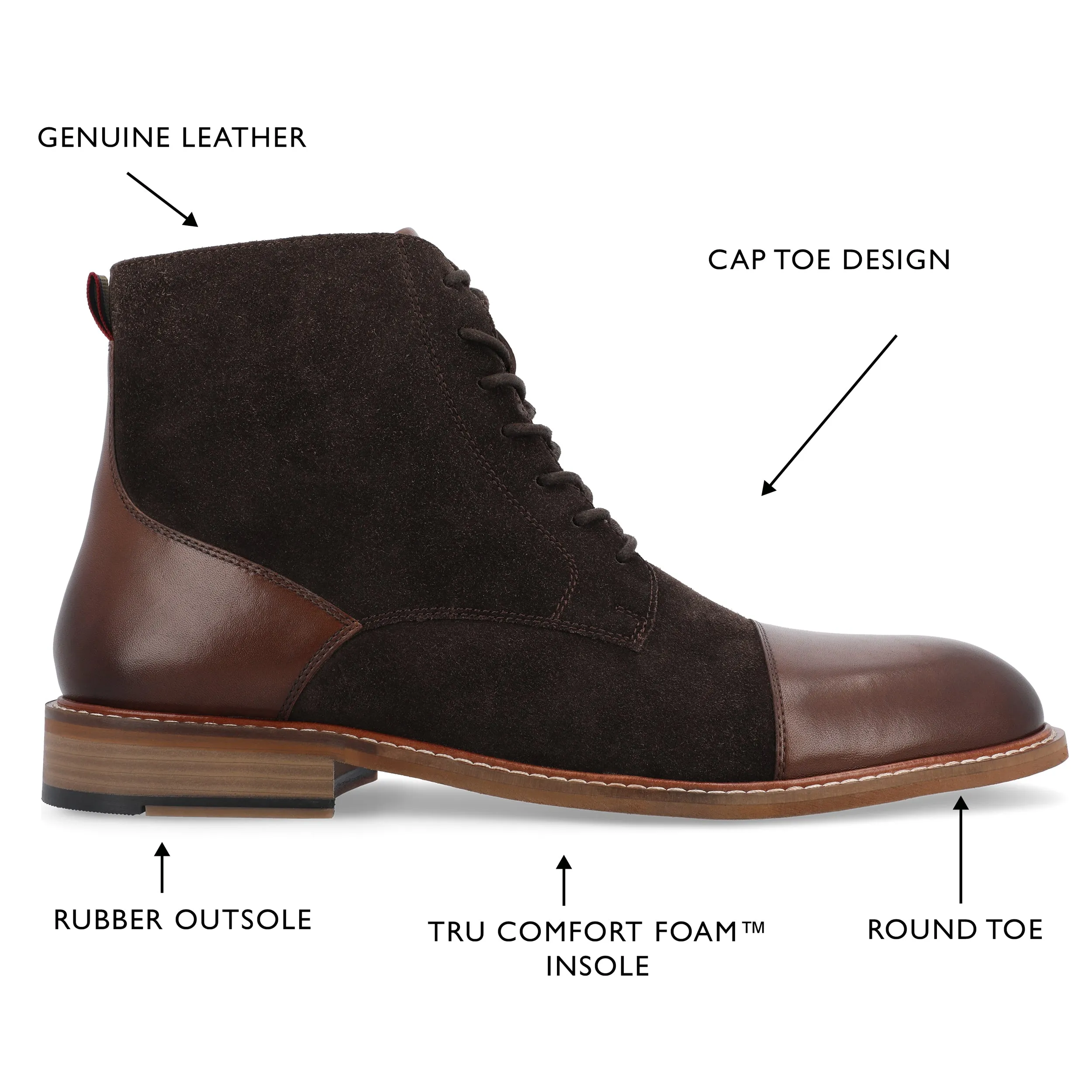 Thomas & Vine Jagger Cap Toe Ankle Boot