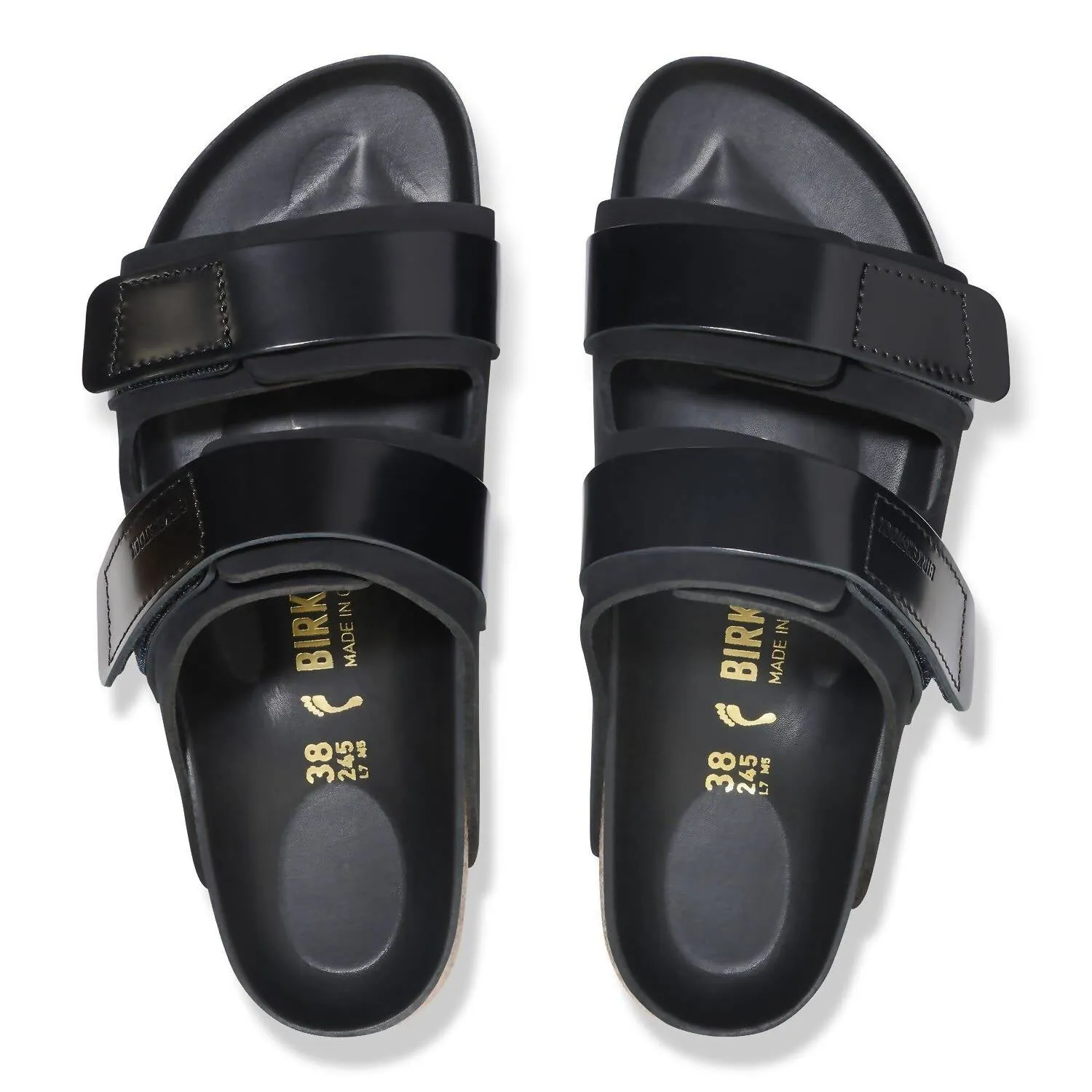 Unisex Uji Sandal In Black Shiny