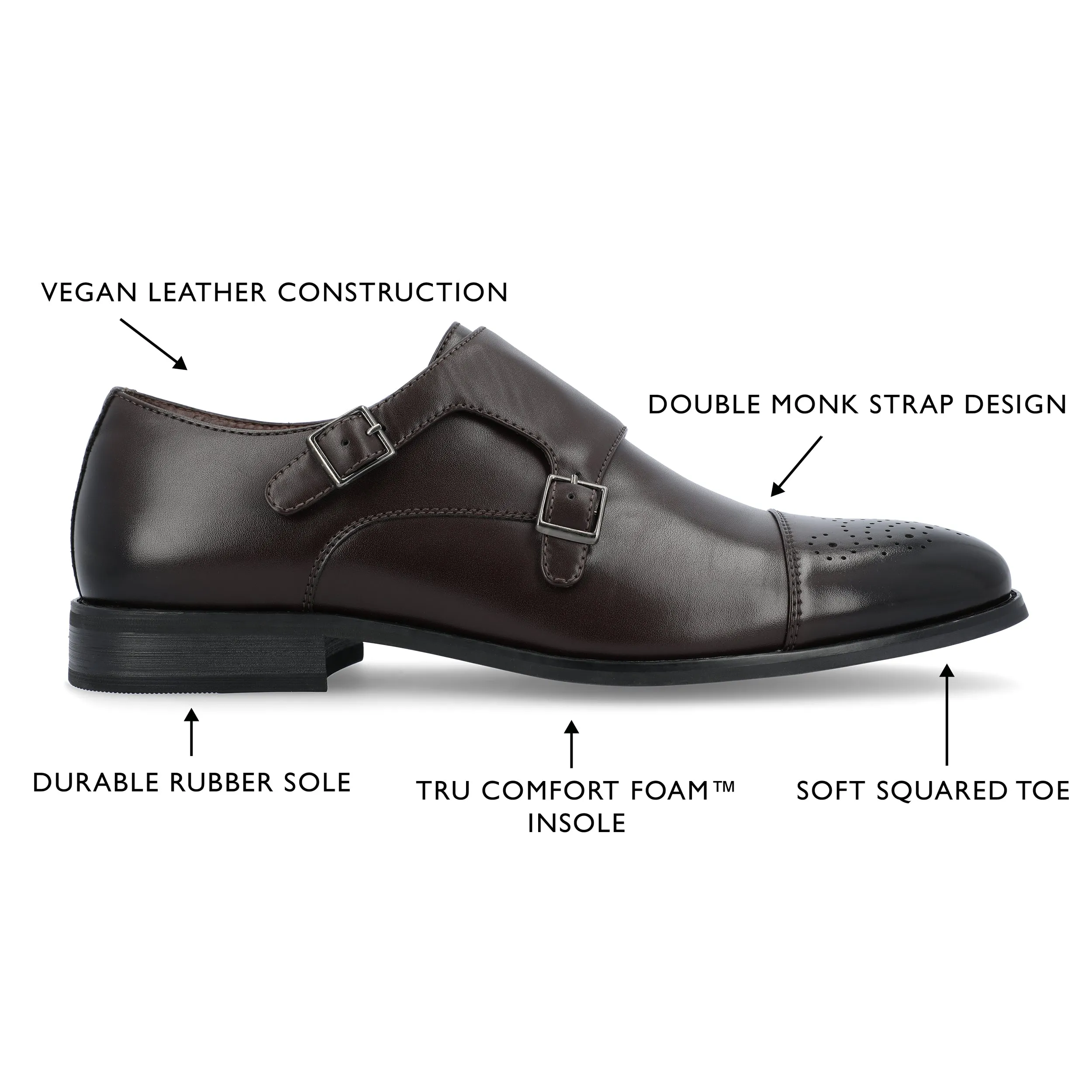 Vance Co. Atticus Double Monk Strap Dress Shoe