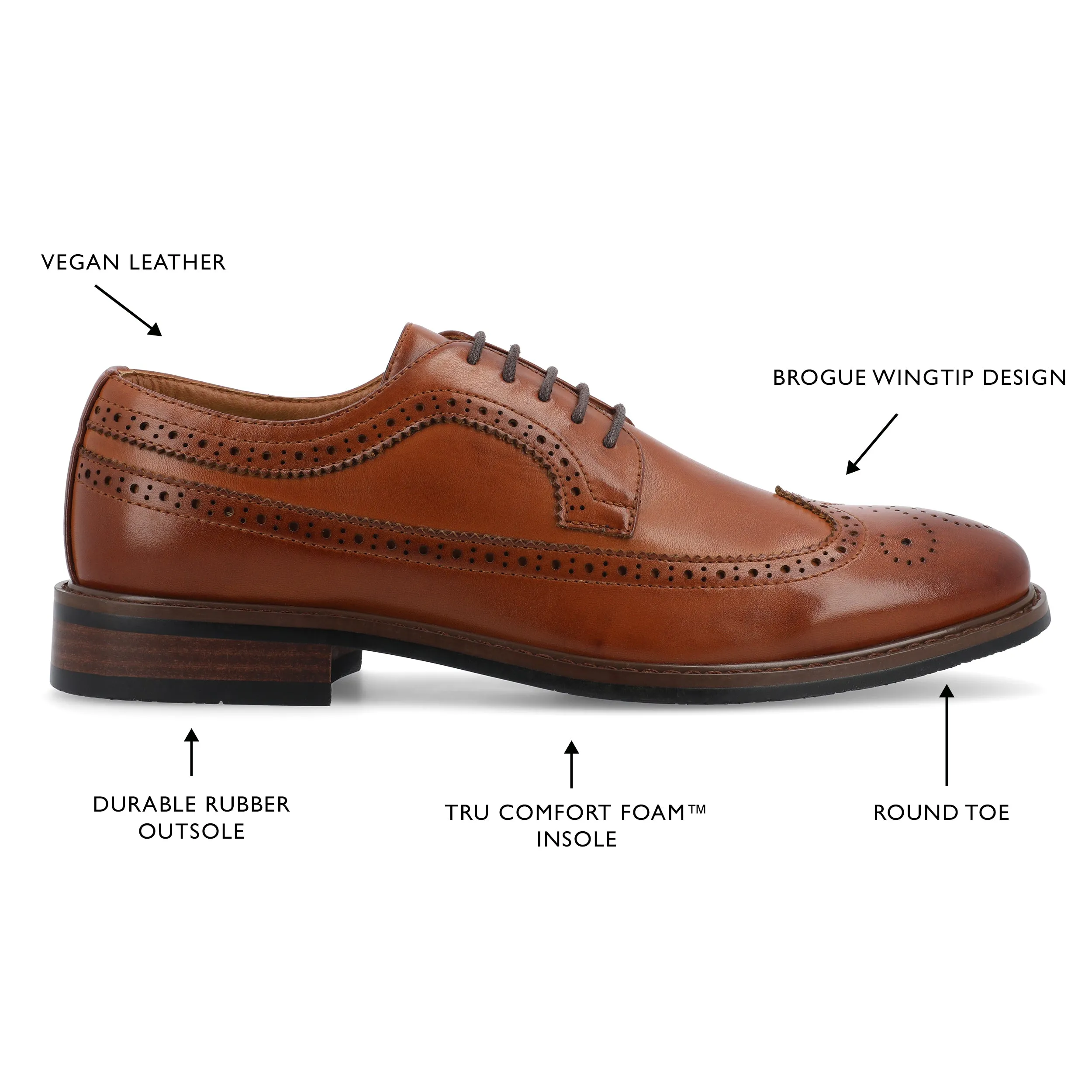 Vance Co. Gordy Wingtip Dress Shoe