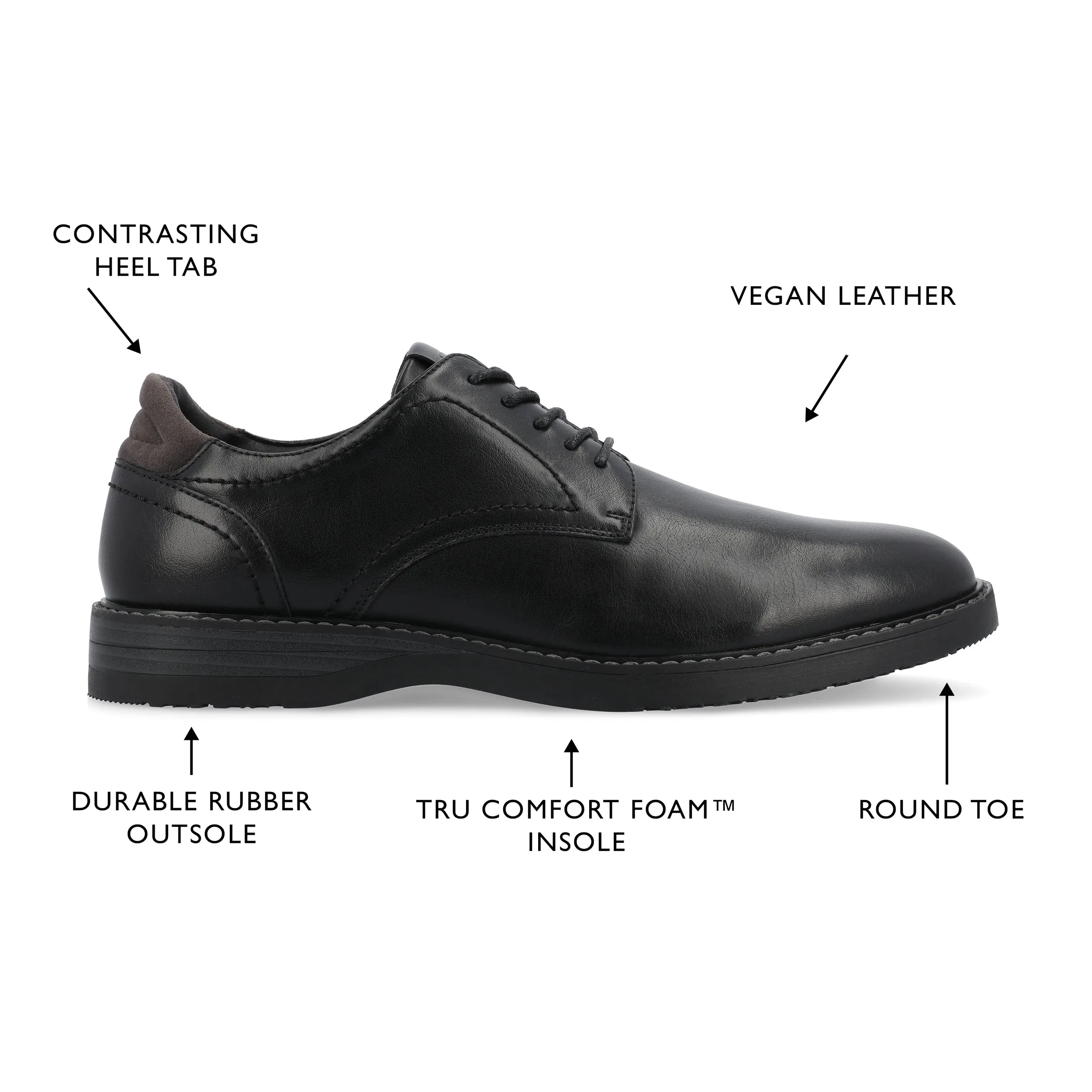 Vance Co. Rutger Plain Toe Hybrid Dress Shoe