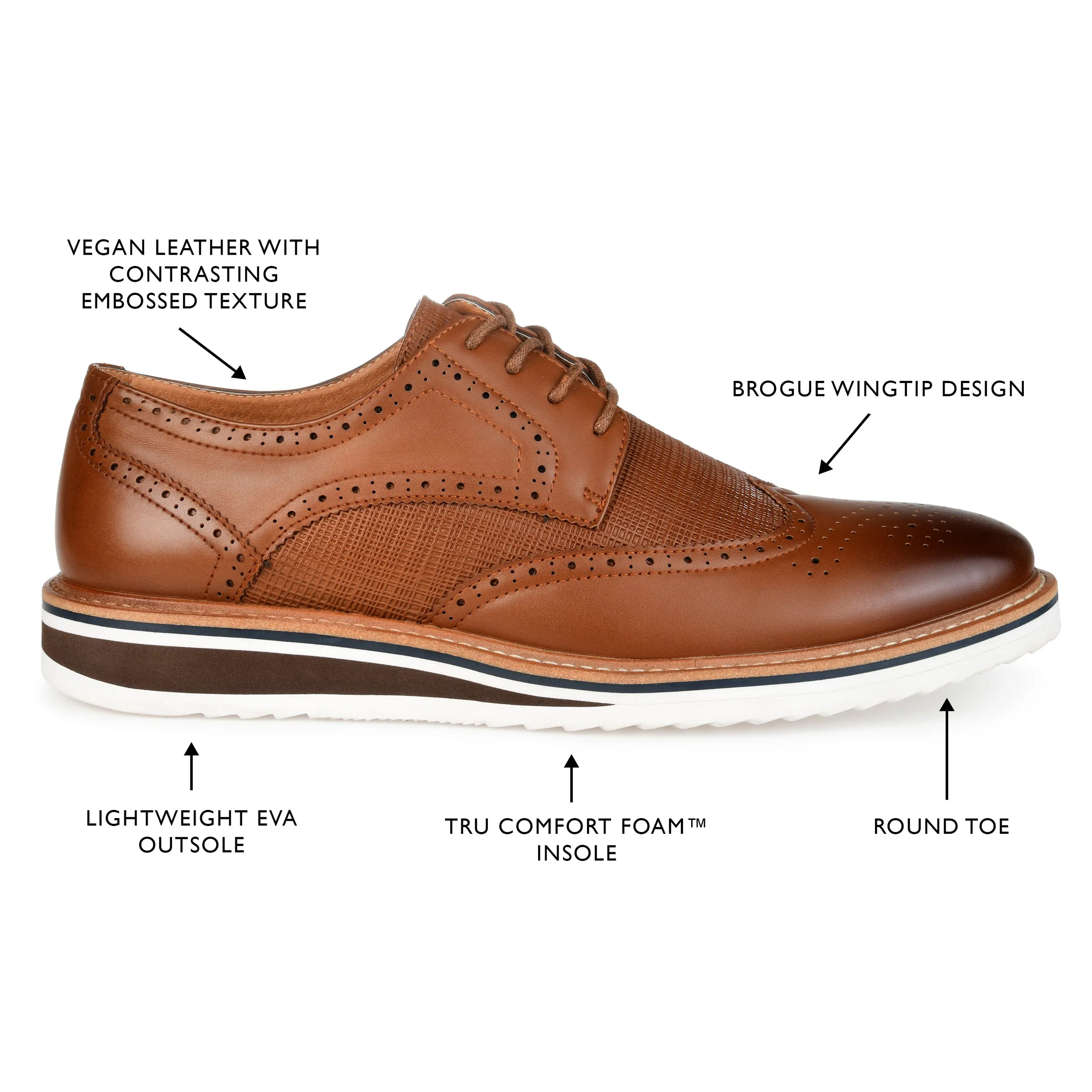 Vance Co. Warrick Wide Width Wingtip Derby
