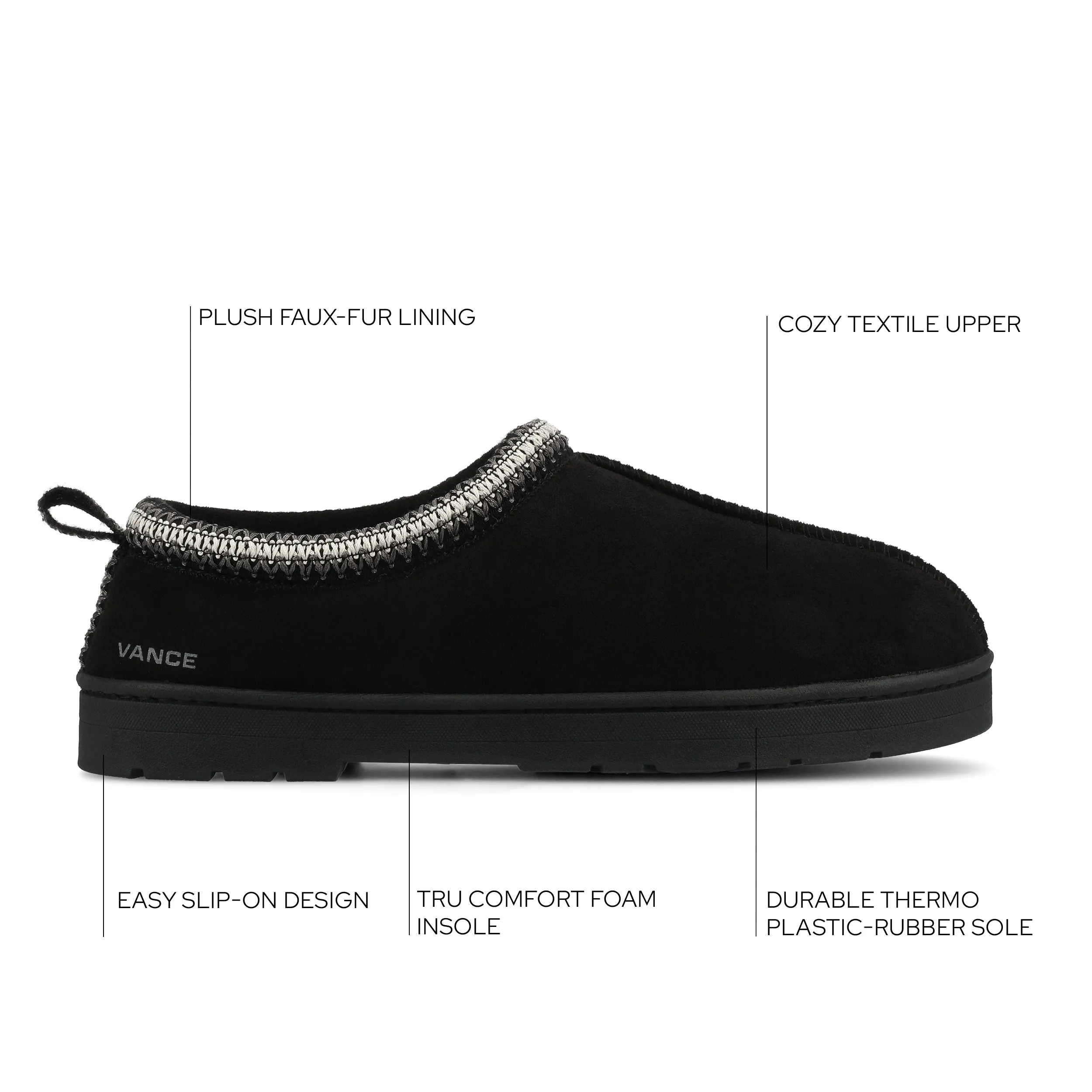 Vance Mens Wheeler Shearling Clog Slipper