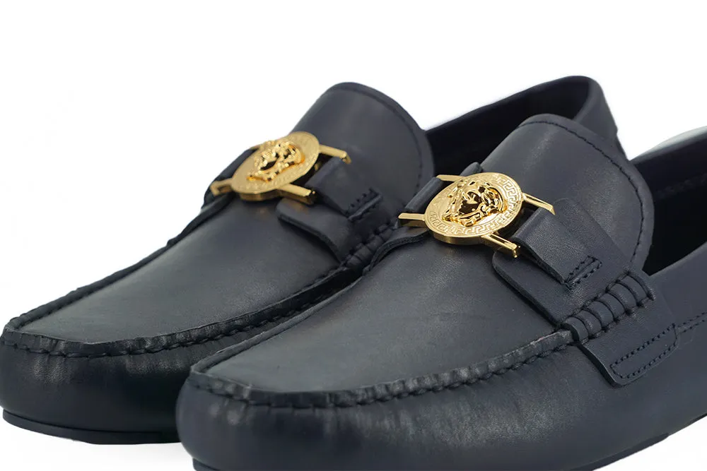 Versace Calf Leather Loafers Men's Shoes