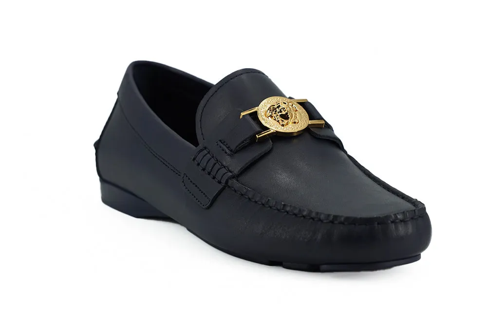 Versace Calf Leather Loafers Men's Shoes