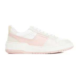 White And Pink Leather Dennis Sneakers