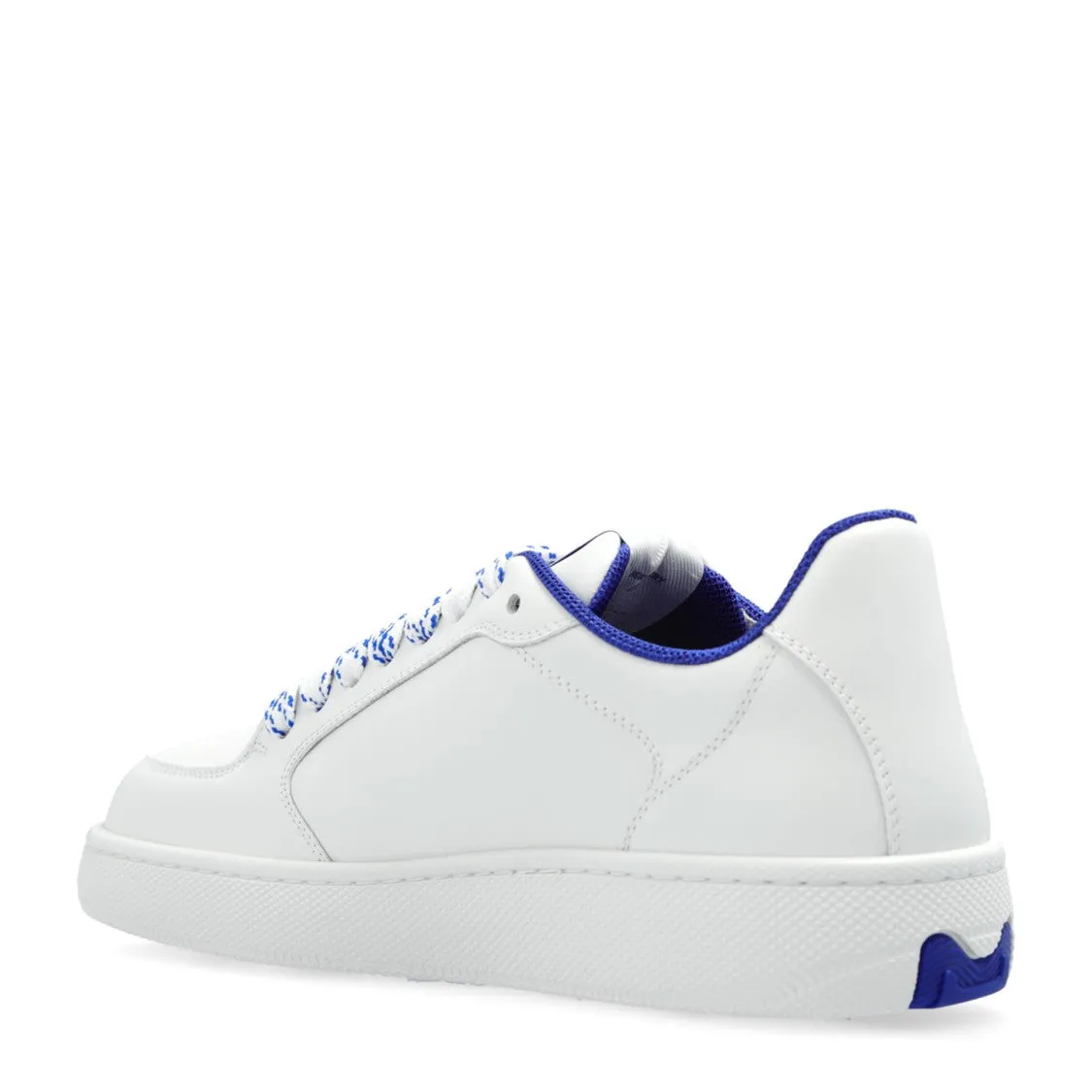 White Calf Leather Sneakers With Textured Tpu Sole