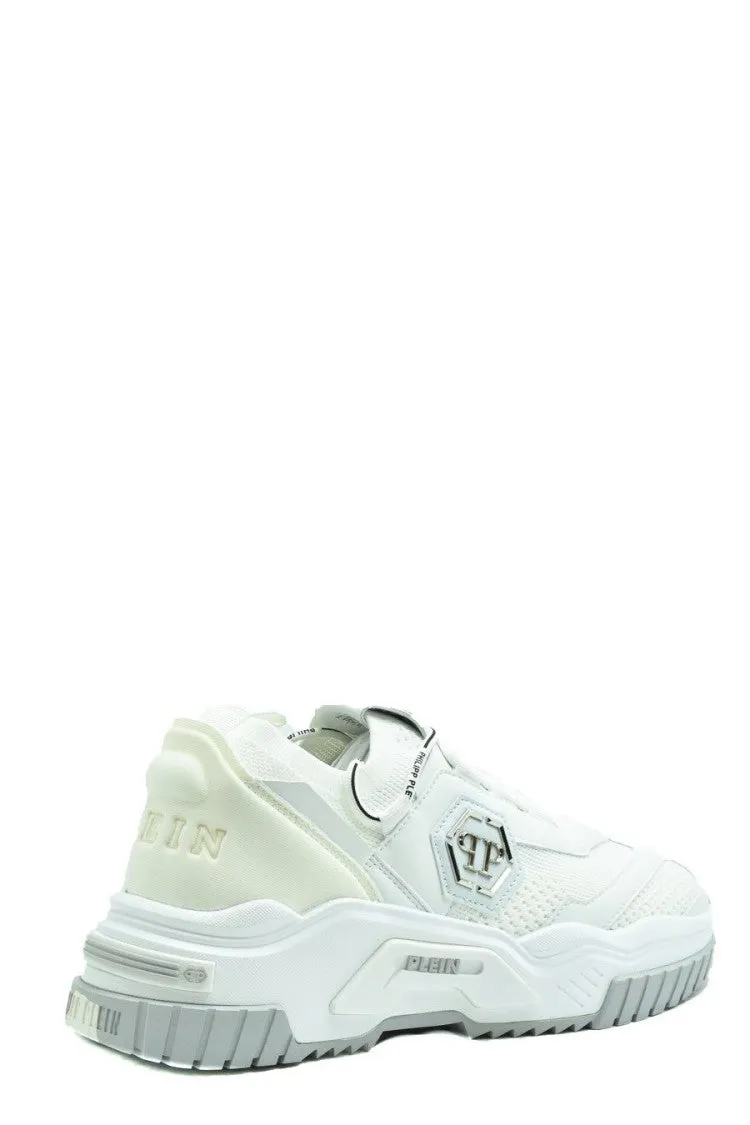 White Lace-Up Sneakers