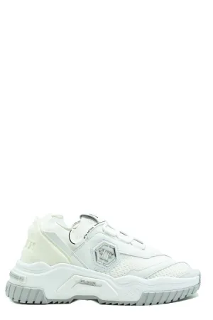White Lace-Up Sneakers