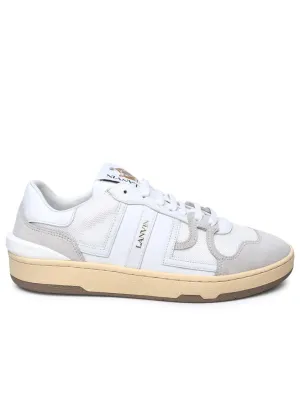 White Leather Blend Sneakers