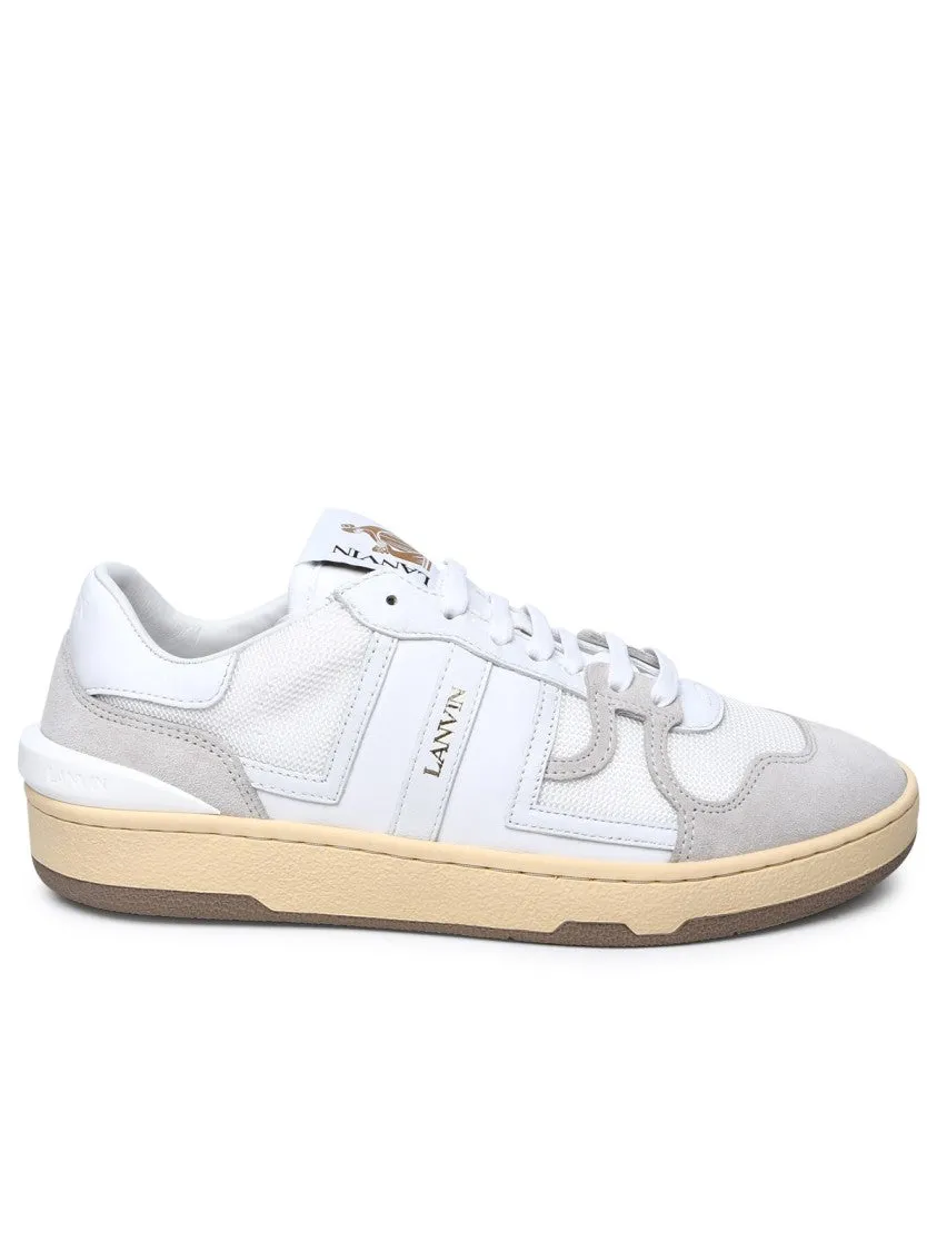 White Leather Blend Sneakers