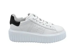 White Leather Sneakers With Distinctive Thick Sole